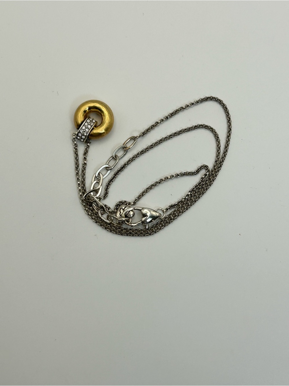 Brighton Meridian Geo Mini Pendant Necklace 18" Two-tone Gold Silver Plated - Picture 6 of 11